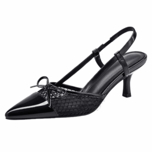 Coutgo Bow Tie Slingback Kitten Heels Coutgo Bow Tie Slingback Kitten Heels